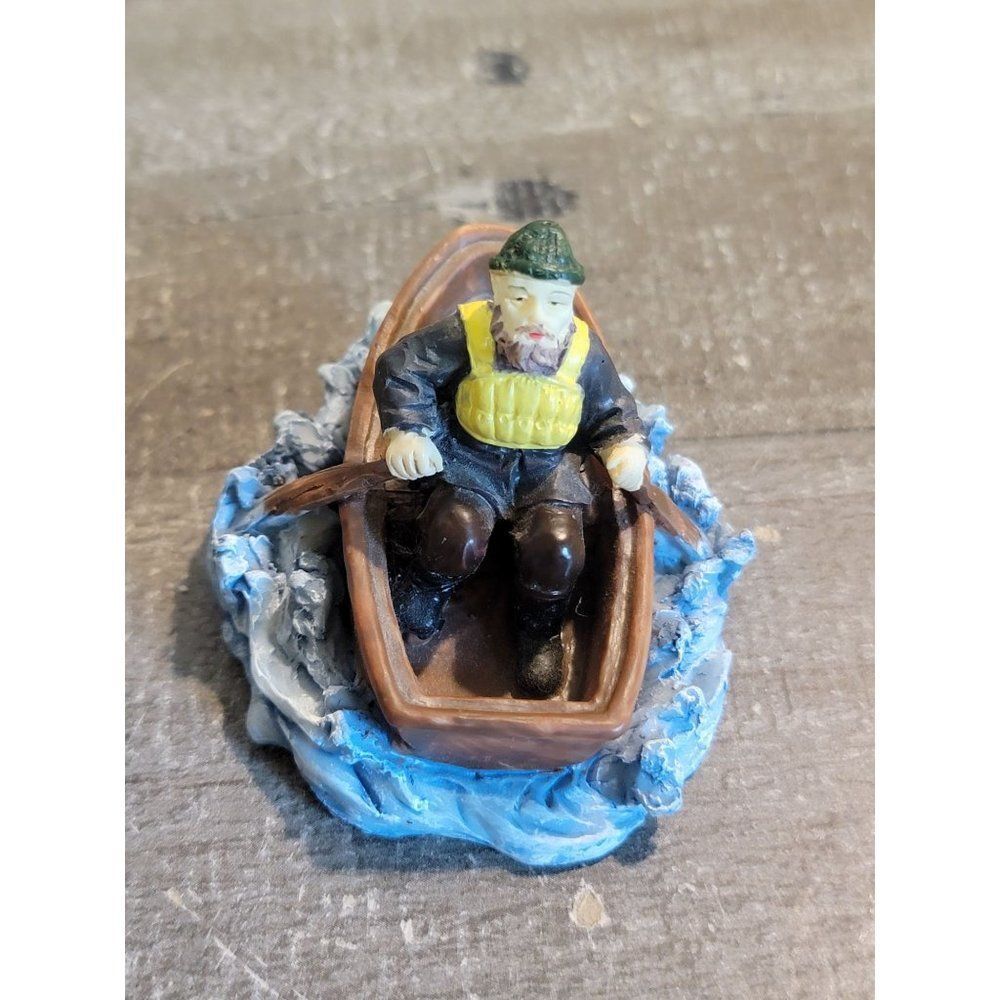 Man Boat River water Village accessory‎ decor figure